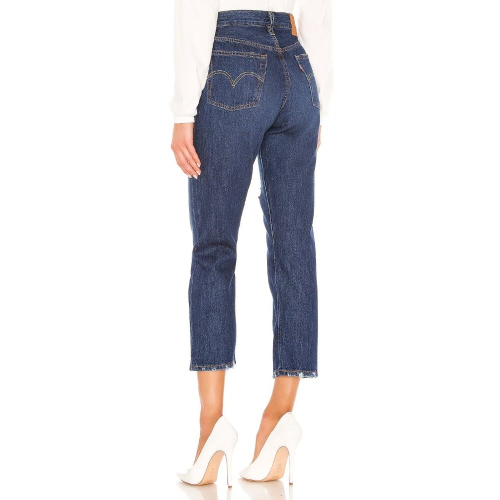 NWT Levi's 501 Original in Market Grammar Destroyed High Rise Straight Jeans 25 - Picture 3 of 10